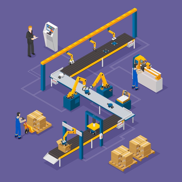 Factory  Isometric Composition