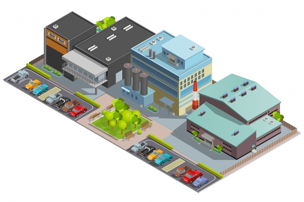 Factory Isometric Composition