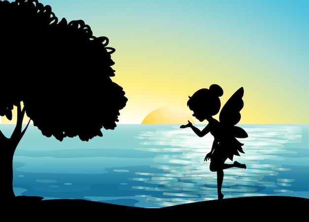 Fairy characters in nature scene