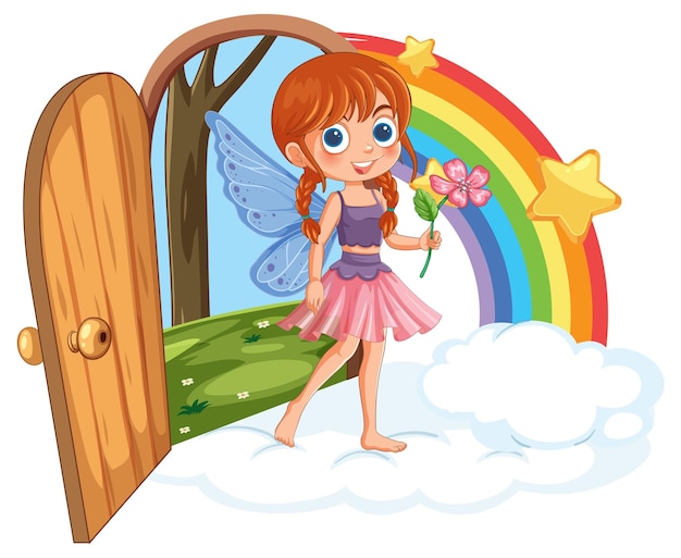 Free Vector fairy girl in magical land