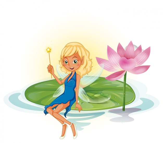 Free Vector fairy and lotus