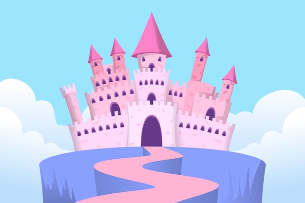 Free Vector fairy tale castle illustration