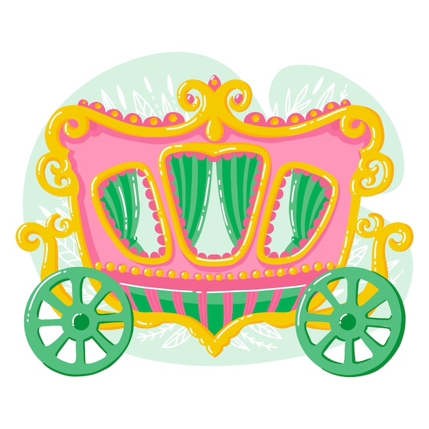 Free Vector fairytale carriage illustrated concept