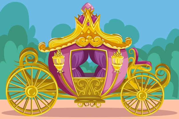 Free vector fairytale carriage illustration