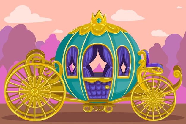 Free vector fairytale carriage illustration