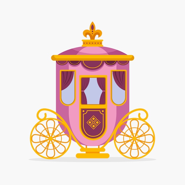 Free Vector fairytale carriage with golden wheels