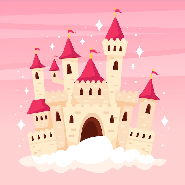 Fairytale castle on a cloud