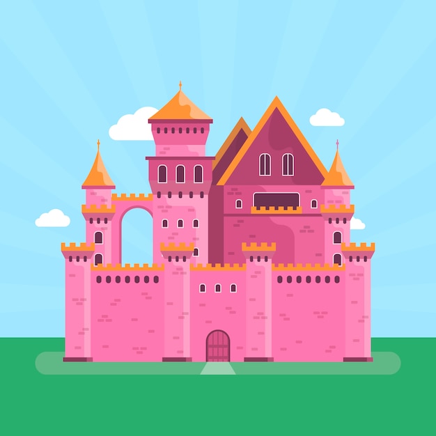 Free Vector fairytale castle concept