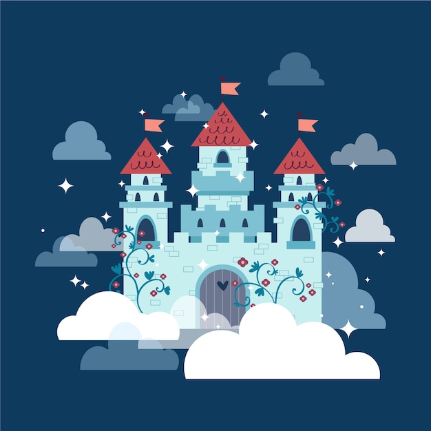 Free Vector fairytale castle concept