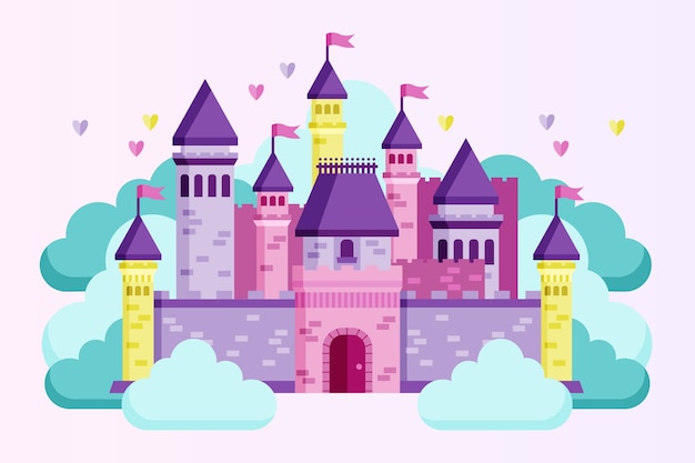 Fairytale castle illustrated