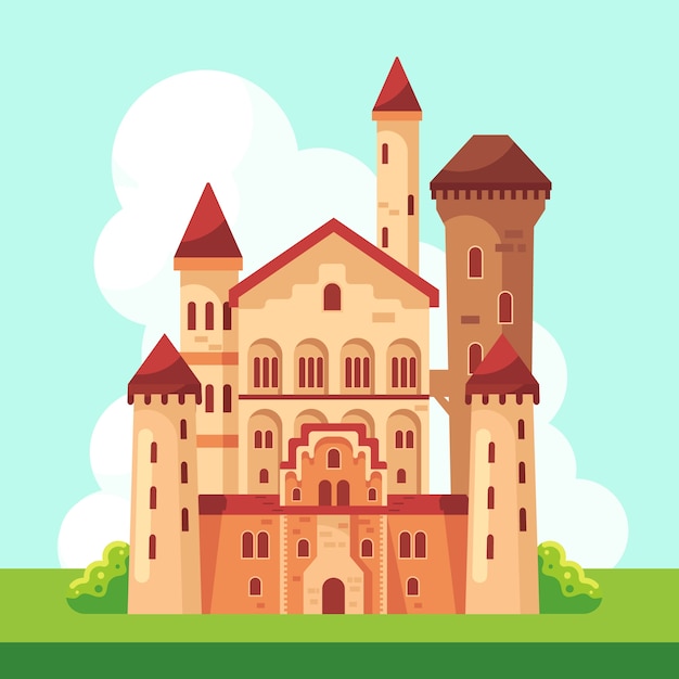 Free Vector fairytale concept castle design