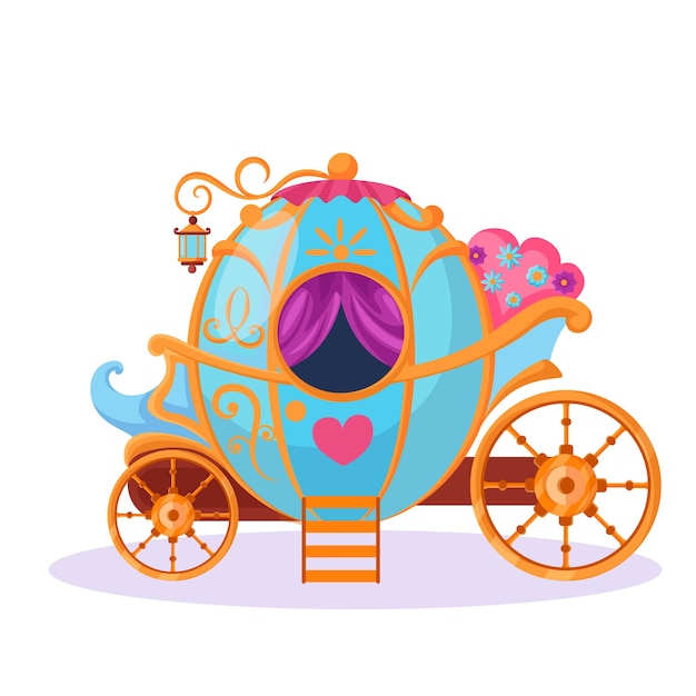 Free vector fairytale concept with magical carriage