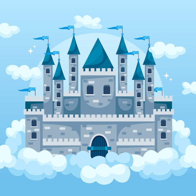 Free Vector fairytale magic castle