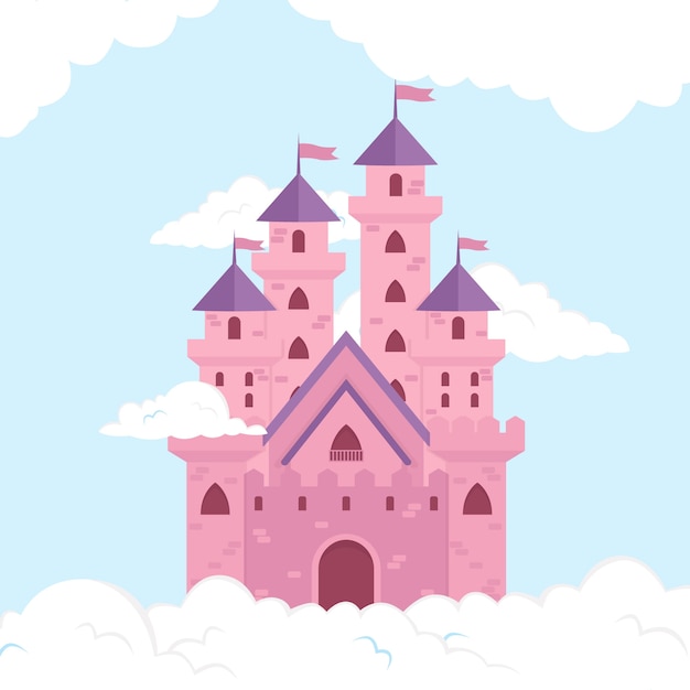 Free Vector fairytale magic castle