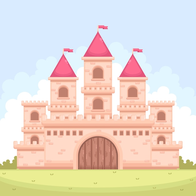 Free Vector fairytale magic castle