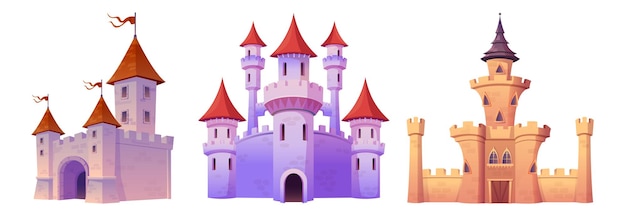 Free Vector fairytale medieval castle for fantasy kingdom