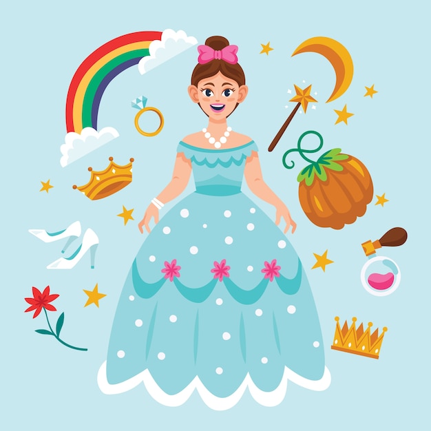 Free Vector fairytale princess concept