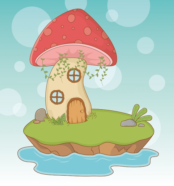 Fairytale scene with fungus