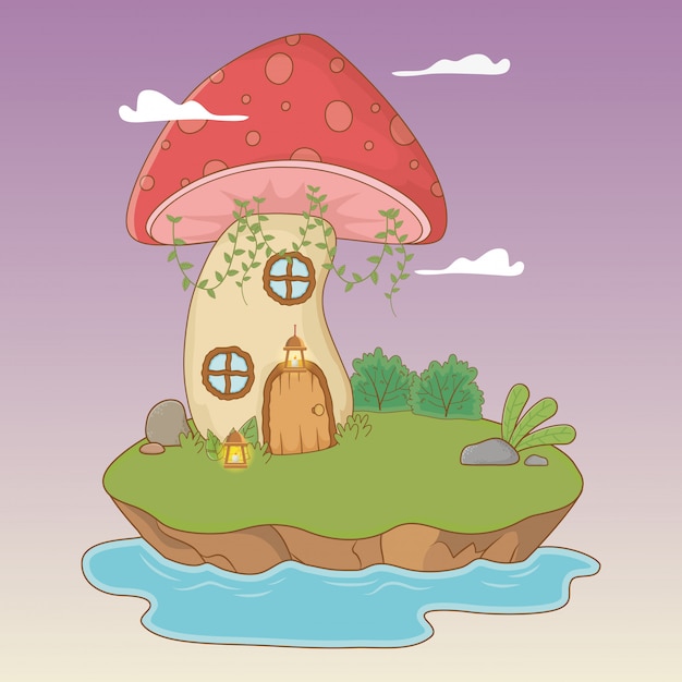 Fairytale scene with fungus