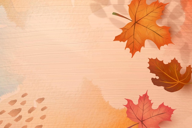 Free vector fall season background vector with maple leaves