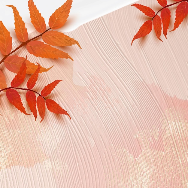 Free vector fall season background vector with sumac leaves