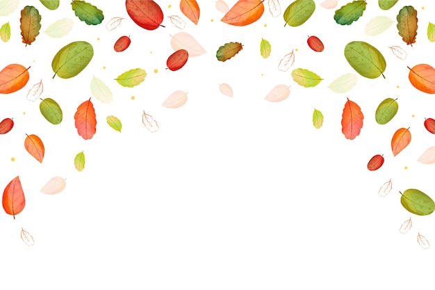 Free vector fall watercolor leaves falling