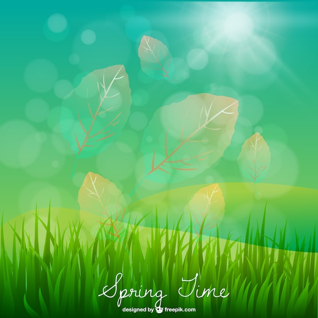 Free Vector falling leaves and grass background