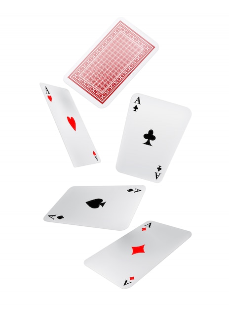 Free Vector falling playing cards. leisure, game, gambling. luck concept. 