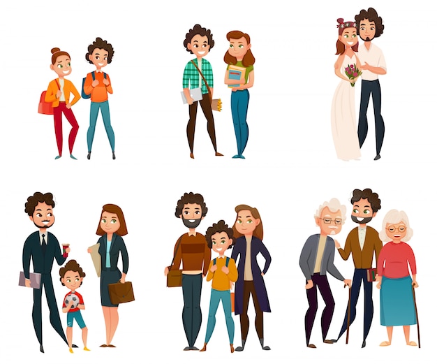 Free Vector family development stages