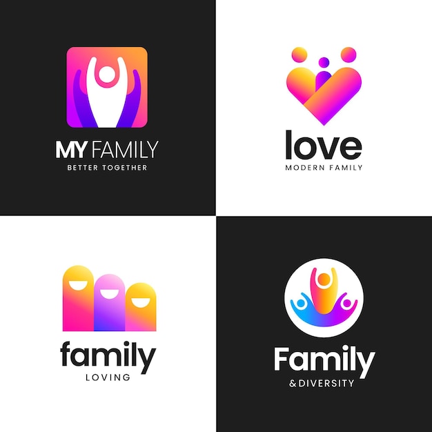 Free Vector family logo collection