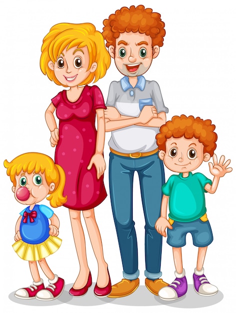 Free vector family members with parents and children