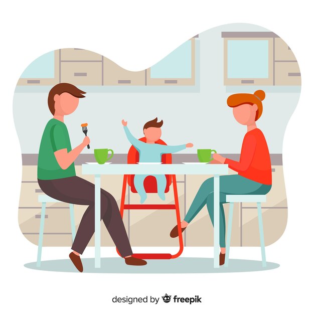 Family sitting around table