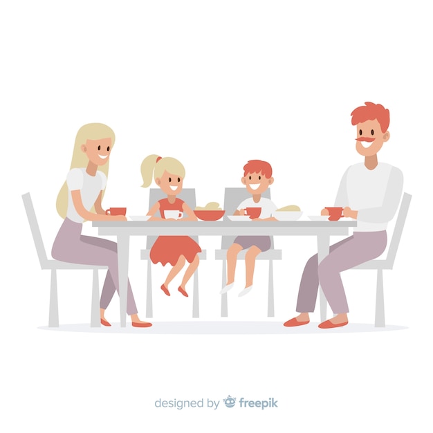 Family sitting around table