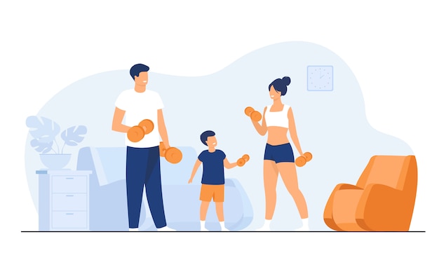 Free vector family sport activity concept