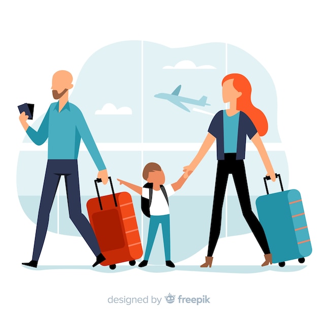 Free Vector family traveling