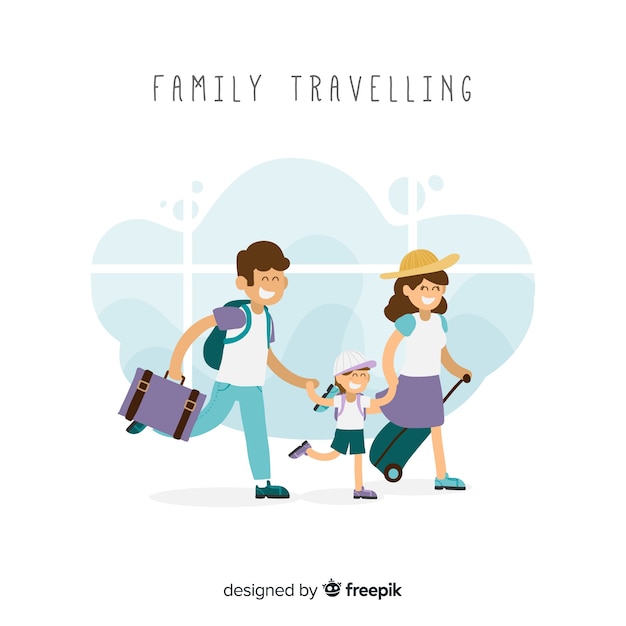 Free Vector family traveling