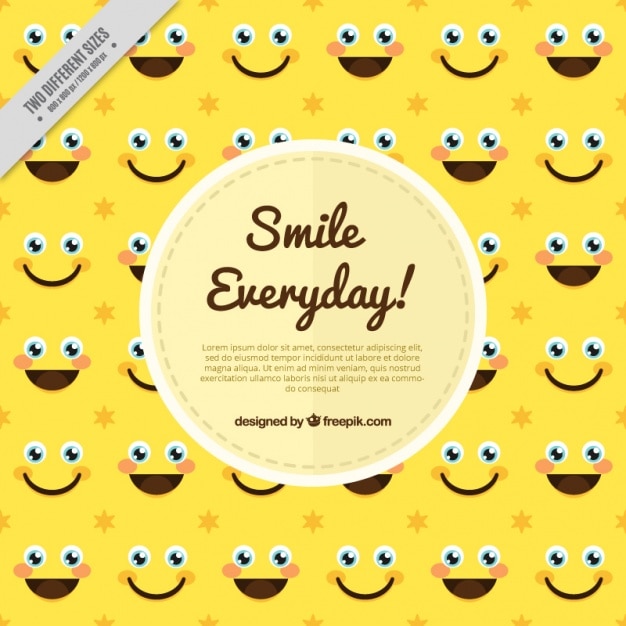 Free vector fantastic background with smiling faces and positive message