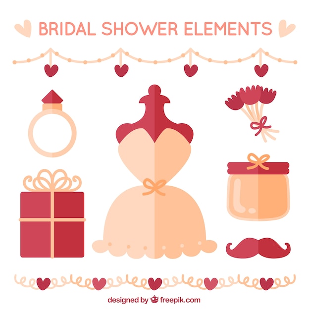 Free Vector fantastic bridal shower elements