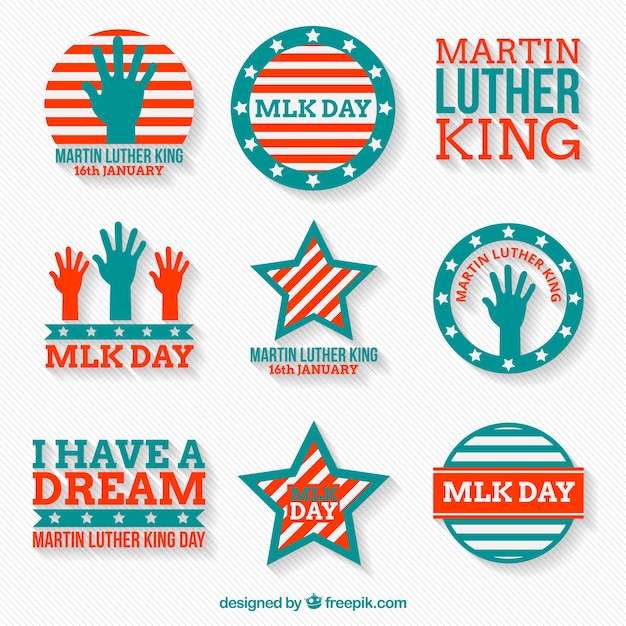 Free Vector fantastic collection of flat badges for martin luther king day