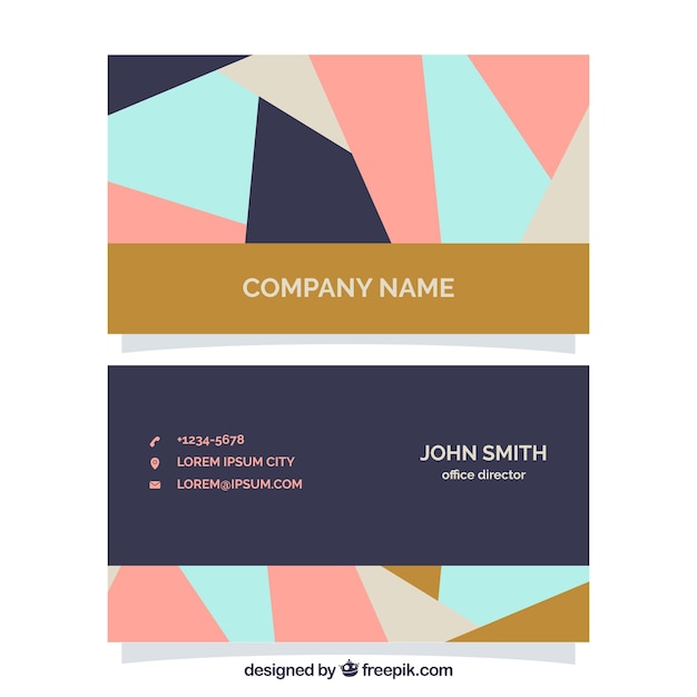 Fantastic corporate card in geometric style