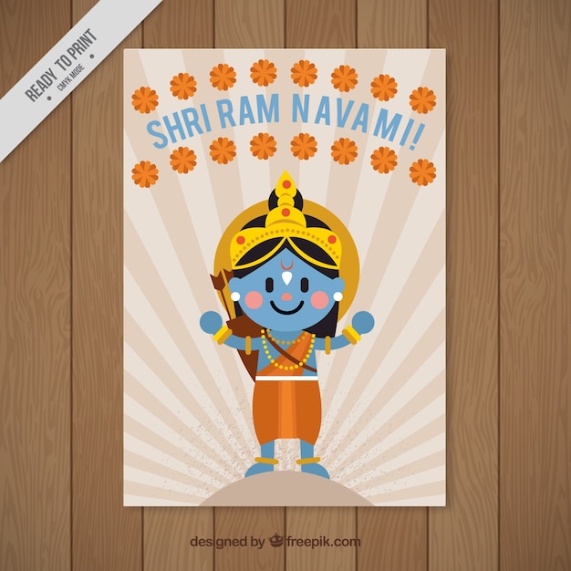 Fantastic greeting card with rama and floral decoration