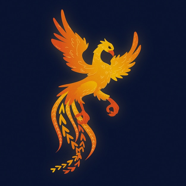 Free vector fantastic myth phoenix creature hand drawn