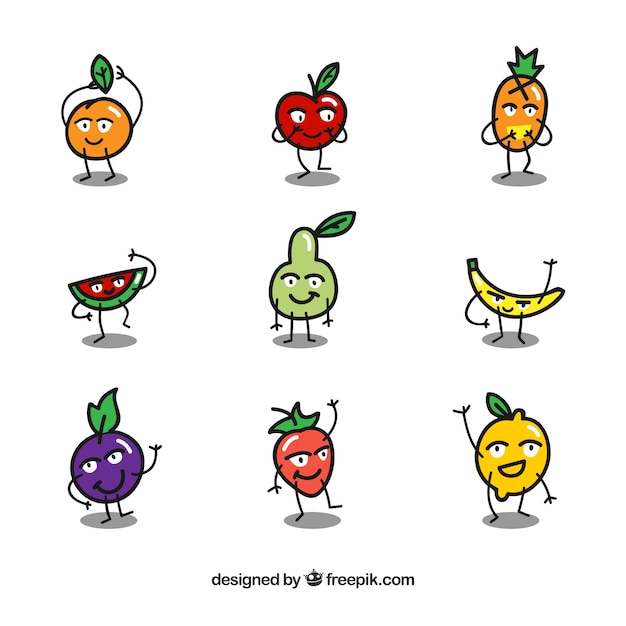 Fantastic pack of funny fruit characters