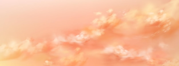 Free Vector fantastic peach sky with soft pink cloud texture