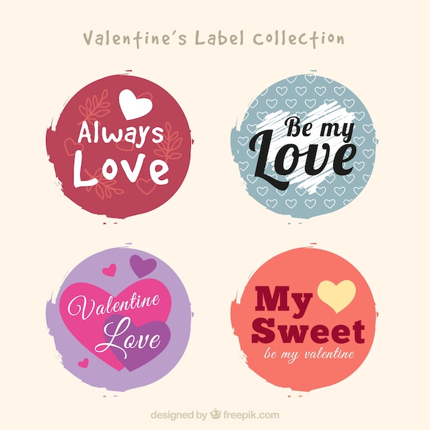 Fantastic round labels for valentine's day