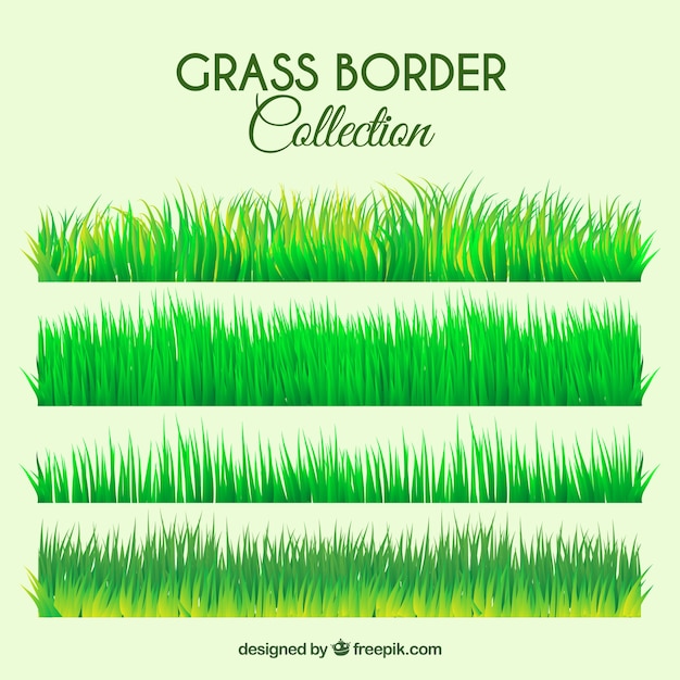 Free Vector fantastic selection of grass borders