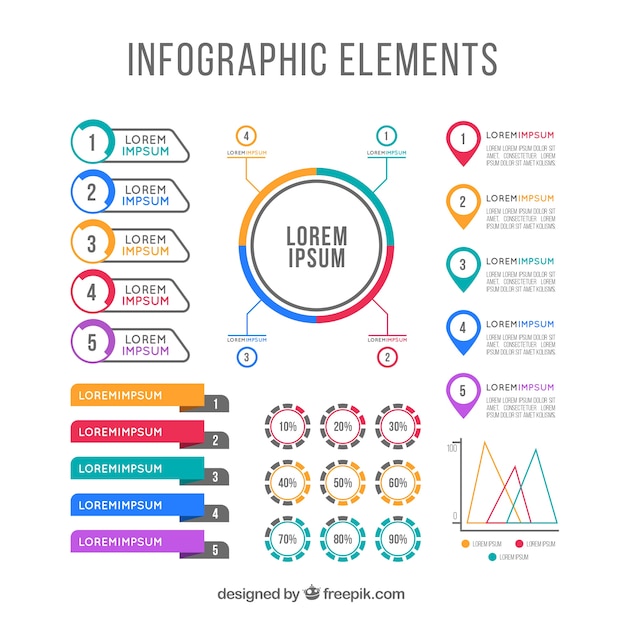 Fantastic set of flat infographic items