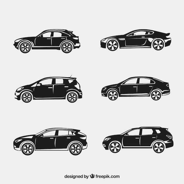 Free Vector fantastic silhouettes of cars