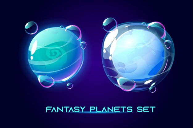 Fantastic space planets for ui galaxy game