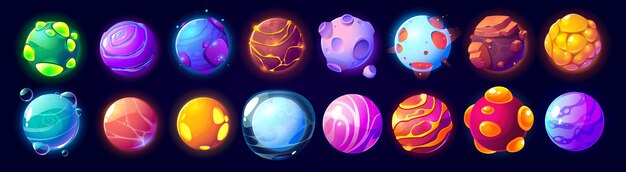 Fantasy alien planets for ui space game